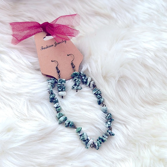 New:Soul Embellishments 2pcNatural Healing Gemstones Moss/Tree Agate Jewelry Set - Picture 2 of 16